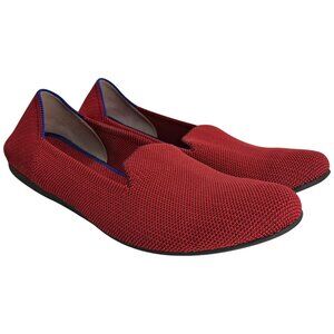 Rothys The Loafer Round Toe Ballet Flat Size 7 Red Slip On Knit Casual Career
